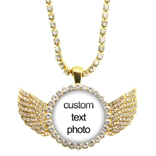 Personalized Angel Wing Photo Pendant